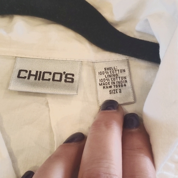 Chico's white lightweight cotton jacket - Picture 3 of 3